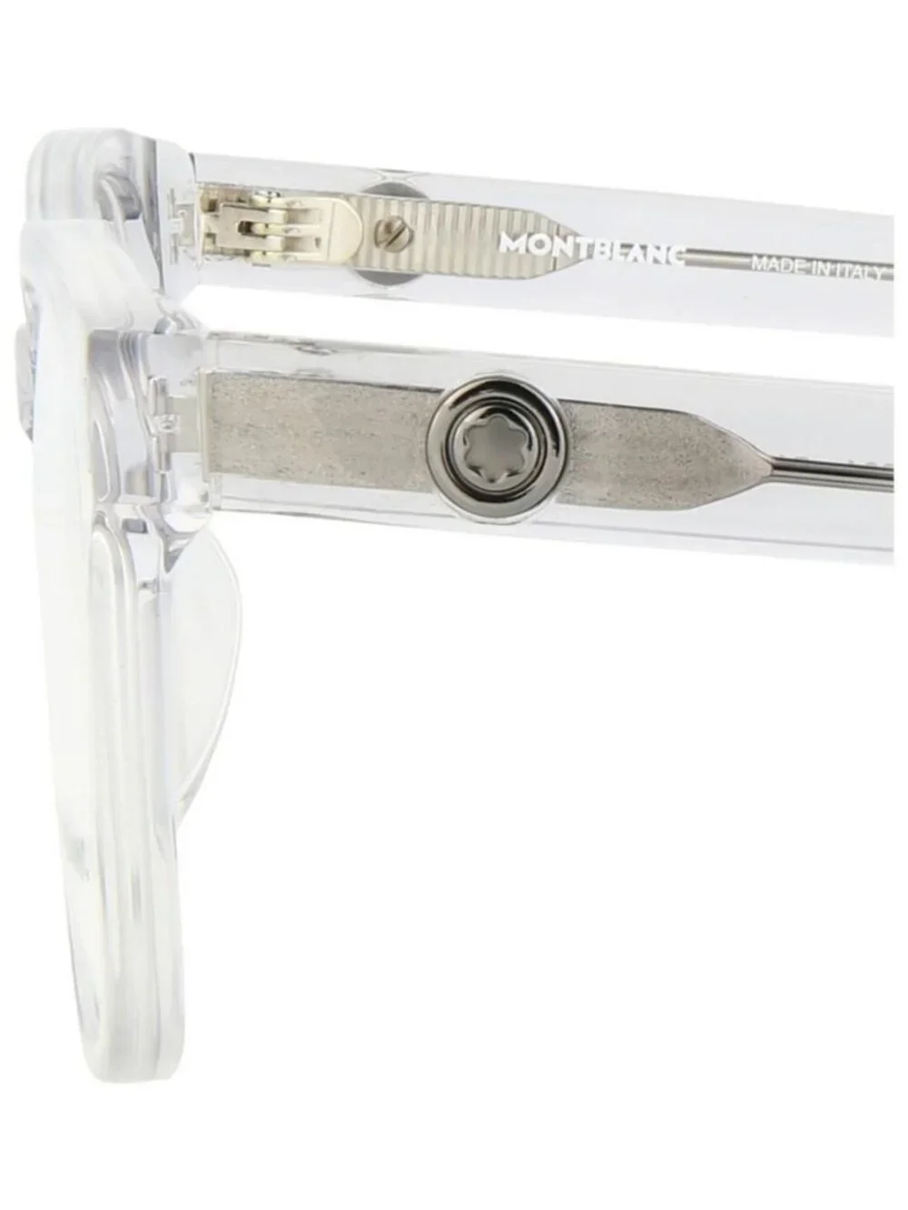 New Montblanc Mens Square/Rectangle Grey Grey Transparent Fashion Designer Eyegl